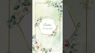 Floral wedding invitation video template  Save the date I wedding invitation video  DM [upl. by Ikir382]