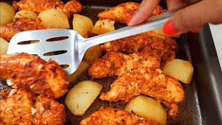 peito de frango com batatas assado no forno  muito fácil de fazer  Receitas da Juliana [upl. by Fairweather823]