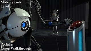 Portal 2 Coop Walkthrough Mobility Gels Level 8  Ending Cutscene SPOILERS [upl. by Aihsotan]