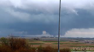 DSLR footage of the wedge tornado northeast of Minden IA reorganizing its strength 42624 [upl. by Lisle]