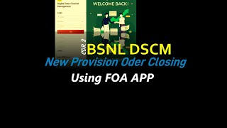 BSNL DSCM CDR3 New Connection Oder Closing MOA APP [upl. by Neillij]