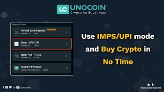 Buy Bitcoin Instantly Use Unocoin INR deposit using Bank IMPS or UPI [upl. by Dnomaj]