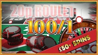 20p Roulette with 100 to 1 Chips  BIG BETS [upl. by Hsekar]