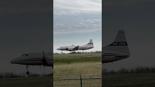 Canada National Research Convair 440 CFNRC lands at Cleveland Hopkins [upl. by Dlorad36]