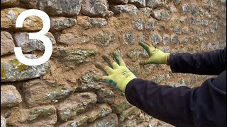 Repointing A Old Stone Wall Using Lime Mortar 3 [upl. by Anamor]