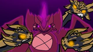 Destroyah vs Keizer Ghidorah Godzilla fight animation [upl. by Mahgem]