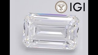 Emerald Cut Diamond 3 Carat Loose E VS1 IGI Certified 3ct Lab Grown [upl. by Etana75]