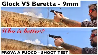 Confronto GLOCK vs BERETTA Prova al poligono test rinculo precisione mira e strappo tds mirato [upl. by Ecirtel]