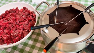 ✅ Meat fondue complete recipe [upl. by Nylsoj]