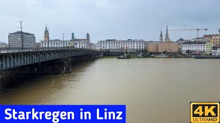 Linz Heavy Rain  Linz Austria in September 4K UHD [upl. by Trebleda]