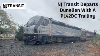 NJ Transit Departs Dunellen With A PL42AC Trailing [upl. by Leizo]