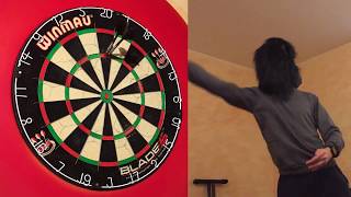 Blind 180 during practice Darts  Trick Shot [upl. by Ladiv]