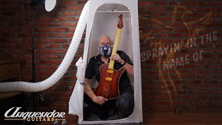 Spraying Primer in my improvised spray booth  Phoenix Rising Guitar Building Series Episode 18 [upl. by Calida124]