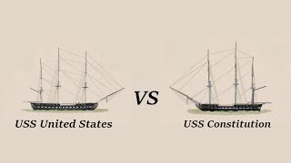 NAVAL ACTION  USS Constitution vs USS United States [upl. by Nahtanohj]