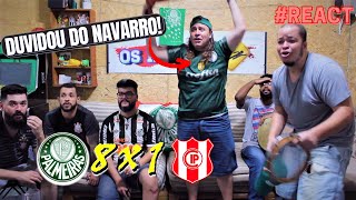 SHOW DO VERDÃO E PLACAR HISTÓRICO REACT PALMEIRAS 8 x 1 INDEPENDIENTE PETROLERO LIBERTADORES 2022 [upl. by Cade]