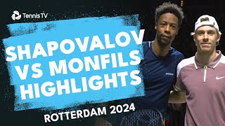 Denis Shapovalov vs Gael Monfils Highlights  Rotterdam 2024 [upl. by Riehl]