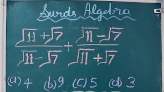 Algebra Surds and Indices Surds Algebra  surds simplification  maths ssc rrb cgl sscmts [upl. by Daisey]