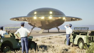 The UFO Landing at Holloman Air Force Base  3D CGI Animation Movie [upl. by Aniakudo]