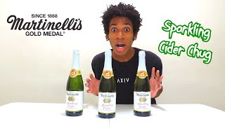 3 Bottle Martinellis Sparkling Cider Chug 75oz [upl. by Sillaw]