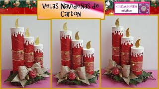 ♥♥Velas navideñas de cartóndecoraciones navideñas♥Creaciones Mágicas♥♥ [upl. by Namar]