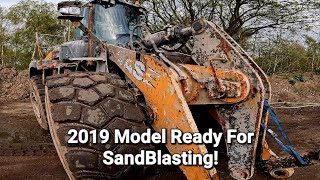 Sandblasting Heavy Equipment 2019 Case 1021G [upl. by Eleaffar]