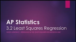 AP Statistics  32B Predictions with Regression [upl. by Ariait]