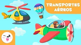 Medios de transportes aéreos para niños  Aprender vocabulario [upl. by Adnihc]