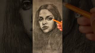 Portrait au Fusain  Charcoal Portrait drawing art sketch portrait pencildrawing artist [upl. by Rednijar]