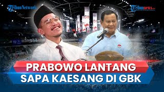 Menyapa Kaesang di GBK Prabowo Sebut Ketum PSI dengan Julukan quotYang Paling Gantengquot [upl. by Notlaw]