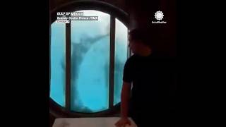 Cruise Chaos Hurricane Wave Slams 4th Floor of Cruise Ship 🌊🚢 [upl. by Eelrebmik410]