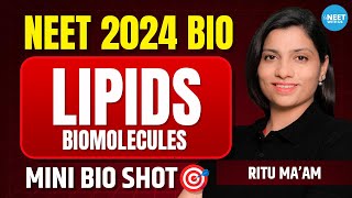 LIPIDS Biomolecules Class 11 Bio Mini Shot  NEET 2024 Biology  Ritu Rattewal [upl. by Sirrad]