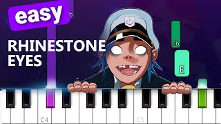 Gorillaz  Rhinestone Eyes EASY PIANO TUTORIAL [upl. by Atsylac]