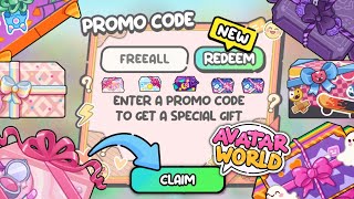 ALL NEW PROMO CODE OF THE YEAR FOR ALL PLAYER 😍 PREMIUM ITEMS IN AVATAR WORLD 🫢 [upl. by Lucic671]