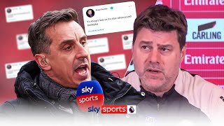 Mauricio Pochettino responds to Gary Nevilles quotbottlejobsquot tag 👀 [upl. by Briney]