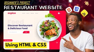 Make a Restaurant Website using HTML and CSS  Html Css Beginners Project  Html Css Unique Projects [upl. by Anuayek]