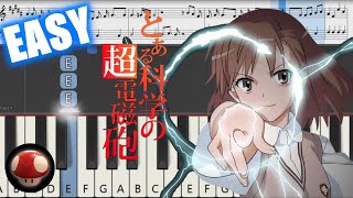 To aru kagaku no railgun OP1  only my railgun  EASY Piano Tutorial  【ピアノ簡単楽譜】とある科学の超電磁砲OP by TAM [upl. by Pfeifer]