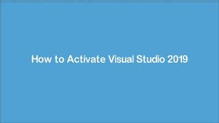 How to Activate Visual Studio 2019 With Product Key [upl. by Mela]