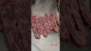 How to cut flankin style ribs smokedbeef howtobbqright meat steak food butcher bbqshortribs [upl. by Ttegirb778]