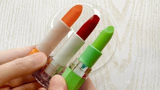 LIPSTICK SLIME Mixing Lipsticks into Clear Slime Satisfying Slime ASMR Videos [upl. by Rania233]