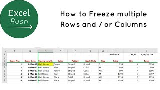 How to Freeze Multiple Rows and or Columns in Excel using Freeze Panes [upl. by Cower244]