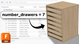 Fusion 360 Tutorial  Parametric Modeling for Cabinet Drawers  Woodworking [upl. by Siradal55]