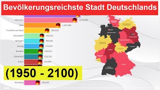 Bevölkerungsreichste Stadt Deutschlands 1950  2100 [upl. by Eetse443]