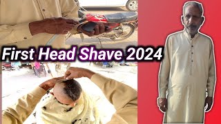 First Head Shave in 2024  اس سال کی پہلی ٹنڈ viral asmr trending 2024 [upl. by Elleret]