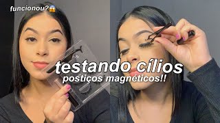 TESTANDO CÍLIOS MAGNÉTICOS PELA PRIMEIRA VEZ 😱✨ será que funciona [upl. by Klump576]