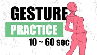 How I Practice Gesture Drawing 1060 sec poses [upl. by Yelsnik]