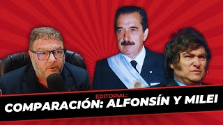 Comparación Alfonsín vs Milei  Mi editorial en QUESEROMPAYNOSEDOBLE [upl. by Ahs778]