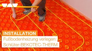 Fußbodenheizung verlegen SchlüterBEKOTECTHERM Noppensystem [upl. by Ajim73]