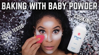 BAKINGSETTING WITH BABY POWDER  DOES IT WORK [upl. by Londoner]