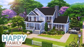 Big Happy Family Suburban  The Sims 4 Speed Build [upl. by Ecnarrat]