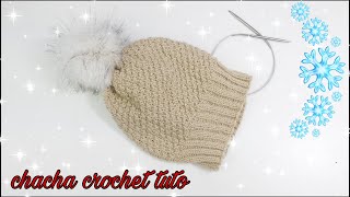 Tuto tricot bonnet pour femme aux aiguilles circulaire très facile à réaliser [upl. by Aramac257]